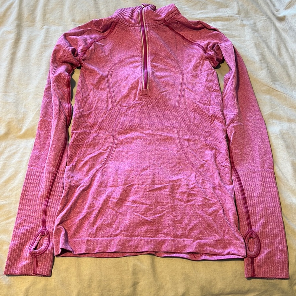 Women’s Lululemon, Size 4, Pink, Run: Swiftly Tech Long Sleeve Half Zip